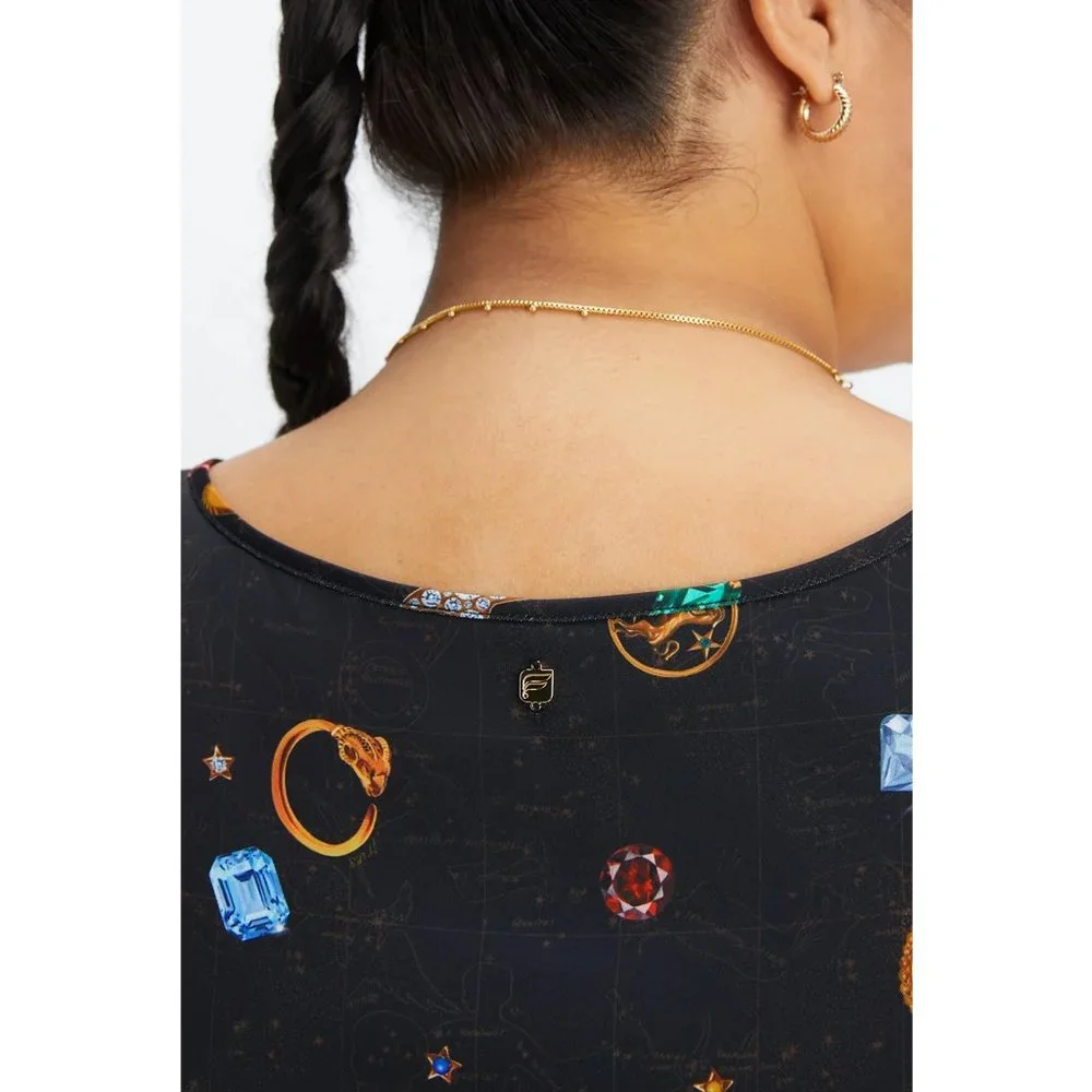 FABLETICS Ecosatin Black Lucky Charm Astrology Graphic Plus Tank Top NWT Size 3X - Picture 3 of 6